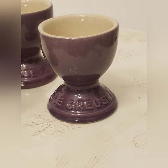 Lot 3 NWT Le Creuset Footed Ultra Violet Egg Cups - Picture 4 of 16